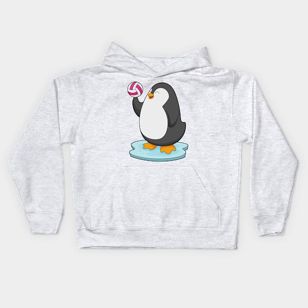 Penguin Volleyball player Volleyball Kids Hoodie by Markus Schnabel